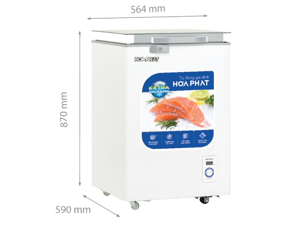 Tủ đông cánh kính Hòa Phát 107 Lít HPF AD6107.T1